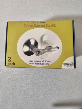 Wappa Baby Child Proof Door Lever Lock, 2 Pack, White (DoorLever2W)